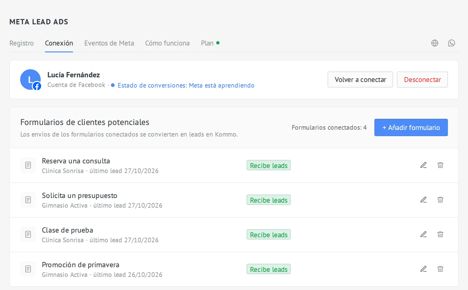 Meta Lead Ads — Conexión